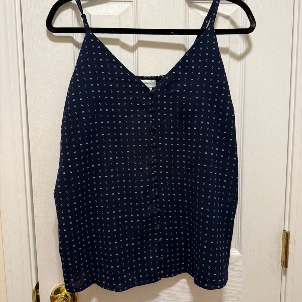 Grace & Lace Cami Navy Blue Button front
